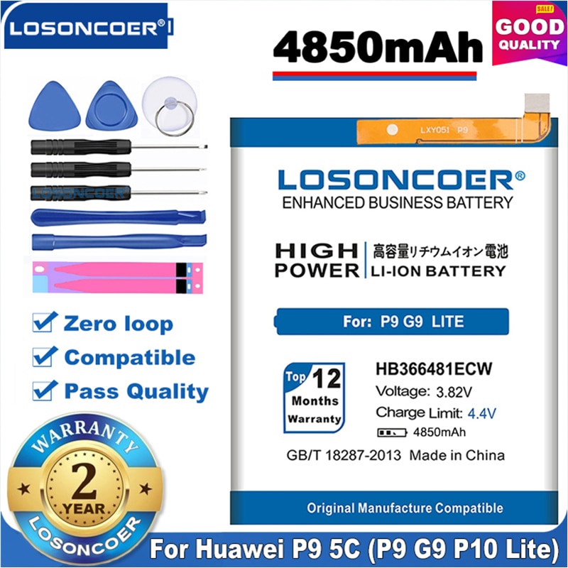 HB366481ECWF HB366481ECW Voor Huawei P9/P9 G9 Lite/Honor 8/P10 Lite/Y6 Ii/P8 lite /P20 Lite/P9lite P FIG-LX1 FIG-LA1 Batterij