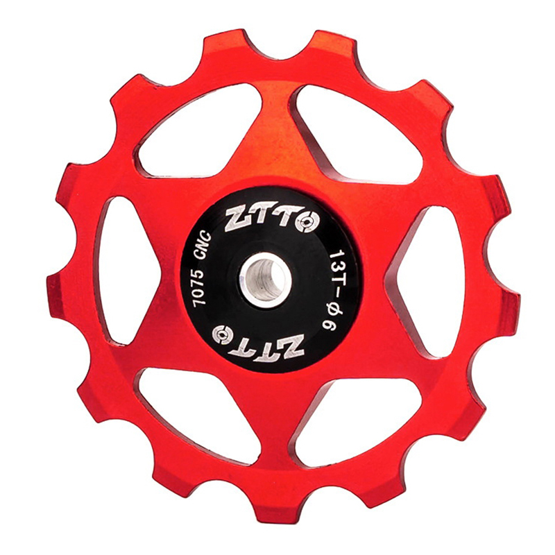 Bicycle Rear Derailleur Jockey Wheel 13T Aluminum Alloy Sealed Bearing Pulley AL7075 CNC Road Bike Guide Roller Idler 4/5/6MM: Red