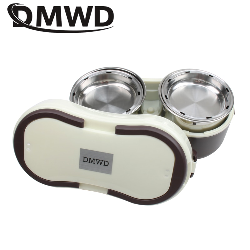 Fiambrera eléctrica DMWD para calentar arroz, Mini Porrdige, olla lenta, vaporera, fiambrera, calentador de sopa, comida de acero inoxidable, contenedor