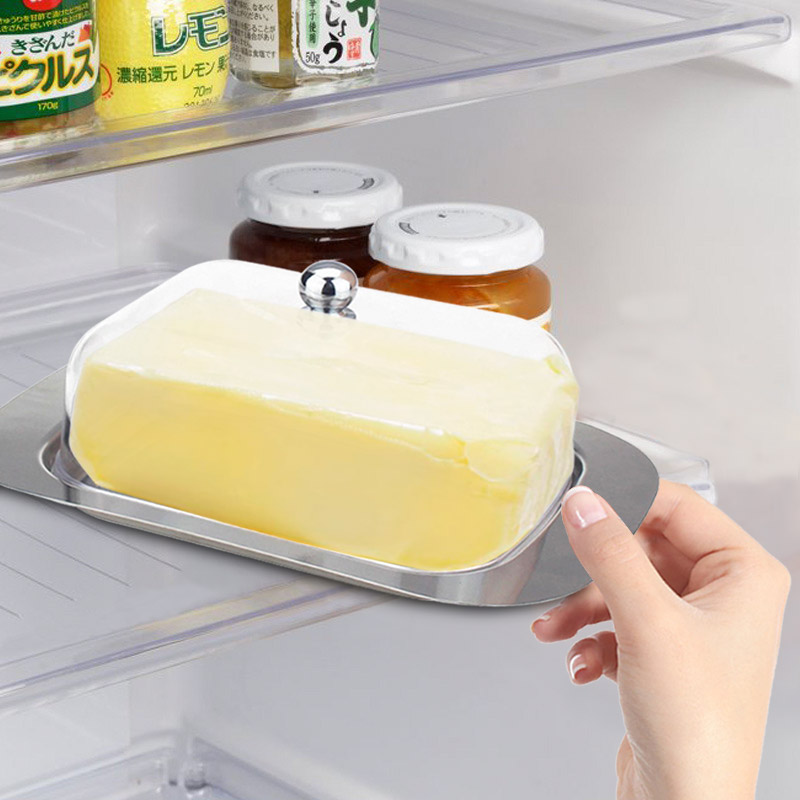 Roestvrij Staal Boter Doos Voor Keuken Koken Gerechten Steak Opslag Schotel Lade Met Cover Handig Bakken Brood Gebak Container