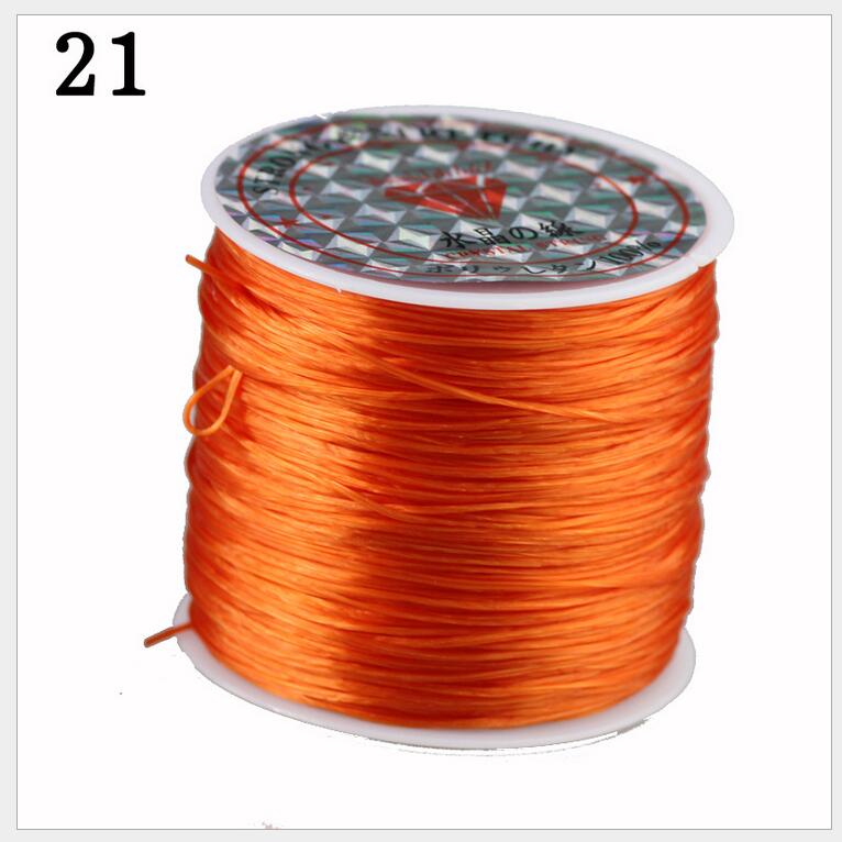 60 M Colorful Flexible Rope DIY Crystal Beading Stretch Cord Elastic Line Beadwork Wire Thread Jewelry Making 21 colors wire: Light Grey