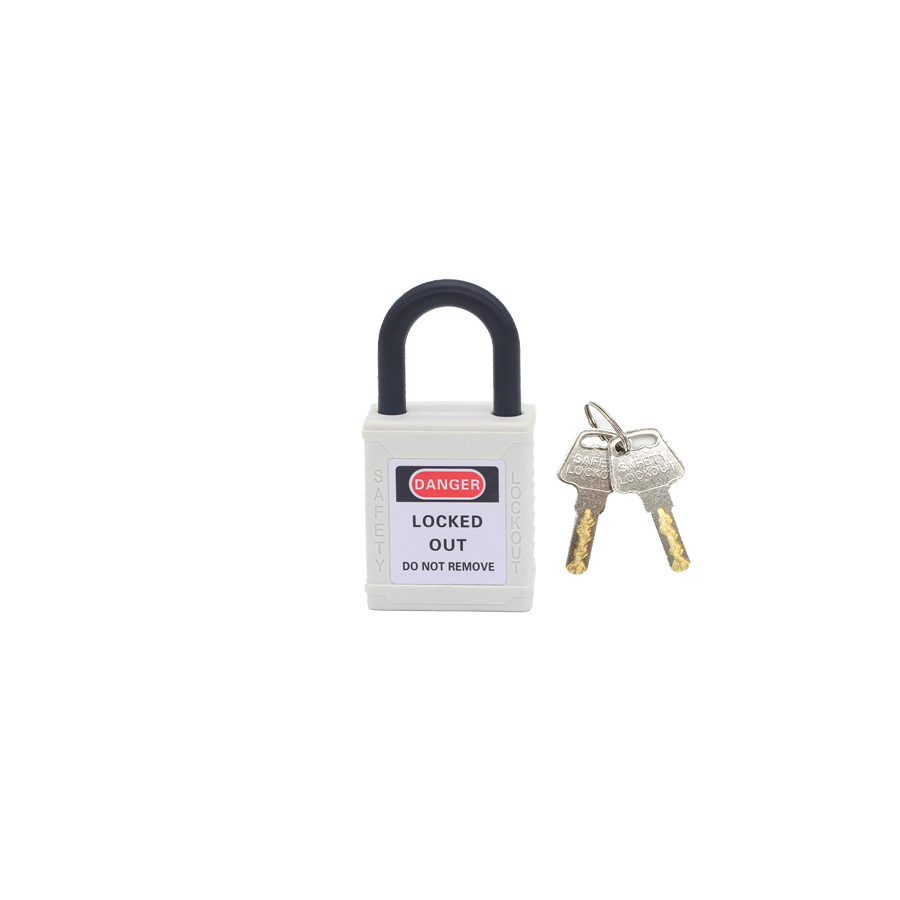 Loto lockout industriële beveiliging hangslot 25mm nylon beugel geschikt voor toepassingen industrialesy electricas lockout tagout: Wit