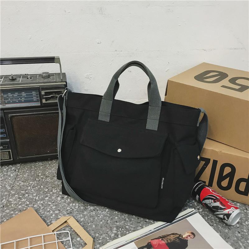 Mode Crossbody Tassen Voor Vrouwen Nylon Handtassen Vrouwen Tas Grote Capaciteit Schoudertas Schooltas Tiener Messenger Bag: Black