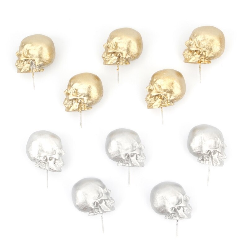 5 Stks/doos Hars Schedel Punaise Tekening Pinnen Punaise Kurk Boord Foto Muur Kaart Markers School Office Supply 4 Kleuren