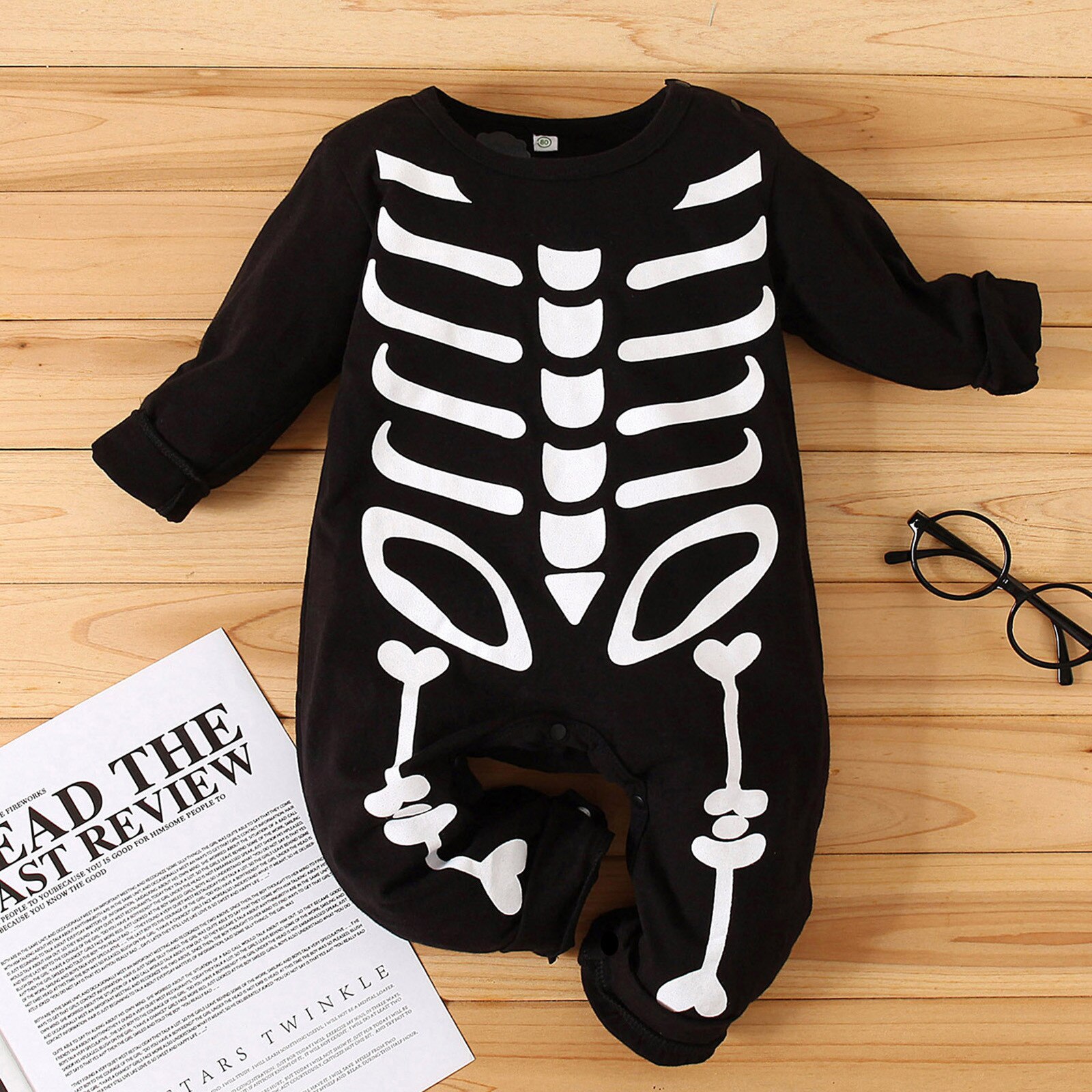 (0-24M) baby Pasgeboren Romper Jongens En Meisjes Halloween Botten Gedrukt Lange Mouw Klim Explosie Winter Детские Вещи 50 *