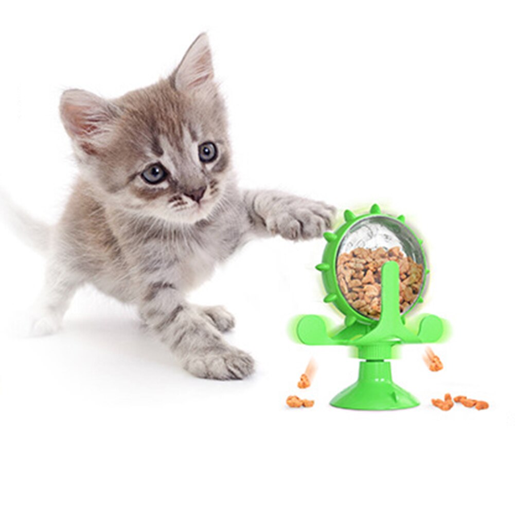 Funny Pet Kat Draaitafel Speelgoed 360 Draaiende Windmolen Interactieve Training Plagen Puzzel Oefening Play Game Voeden Lekkage Apparaat