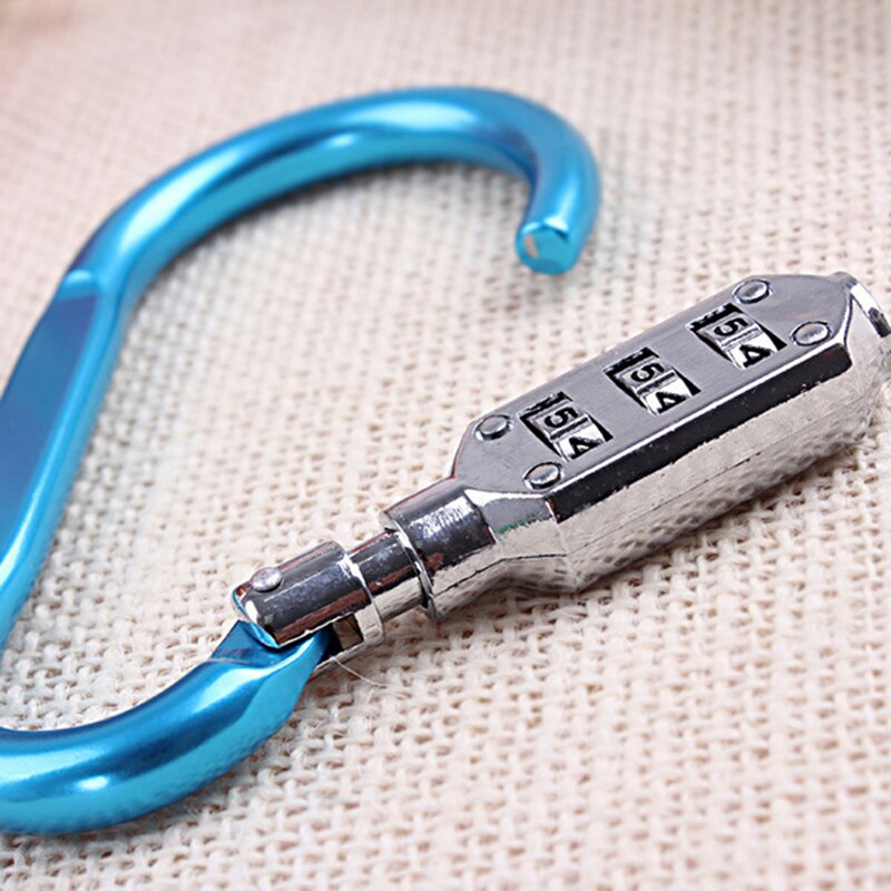 Mousqueton en alliage, combinaison intelligente de petite taille pour voyage, 1 pièce, mousqueton, Code à suspendre, cadenas de randonnée pour Camping