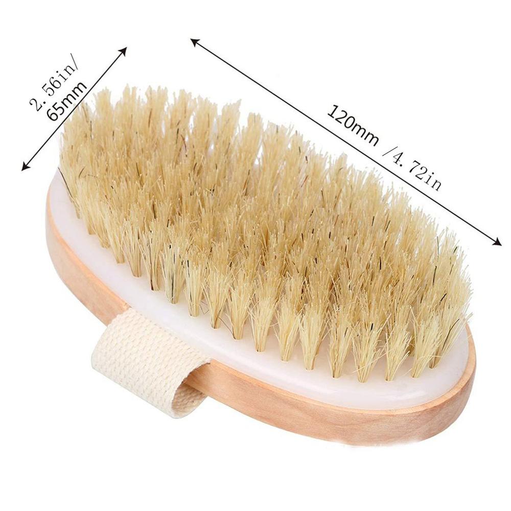 Dry Skin Body Brush Soft Natural Bristle Shower Brushes Wooden Bath Shower Bristle Brush SPA Body Brushes Without Handle