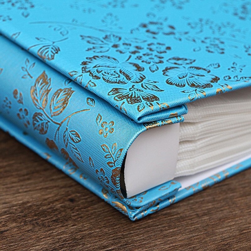 6 zoll Fotoalbum Leder Blumen- Lagerung Kasten 100 Blätter EinfüGen Seite Album Liebhaber freundlicher Buch Speicher Hochzeit DIY foto