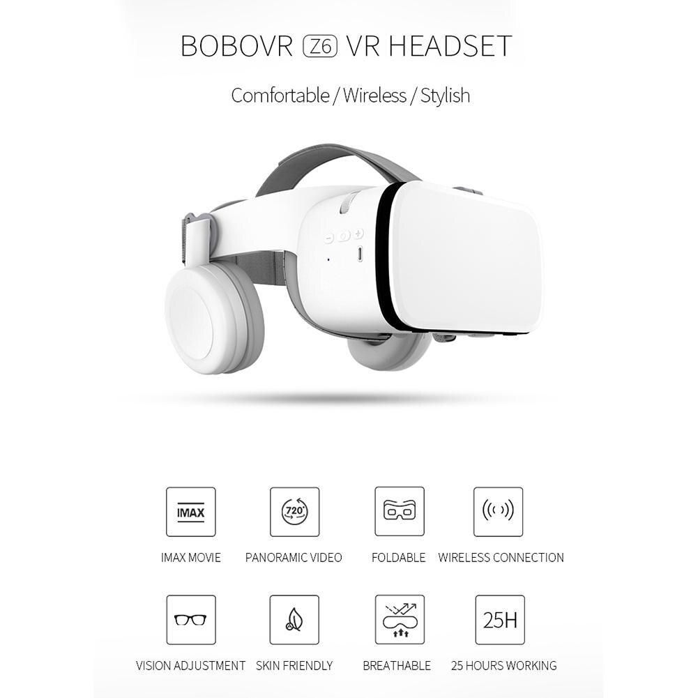 Beesclover Z6 Vr 3D Bril Virtual Reality Mini Kartonnen Helm Vr Bril Headsets Bobo Vr Voor 4.7-6.2 Inchs mobiele Telefoon R57