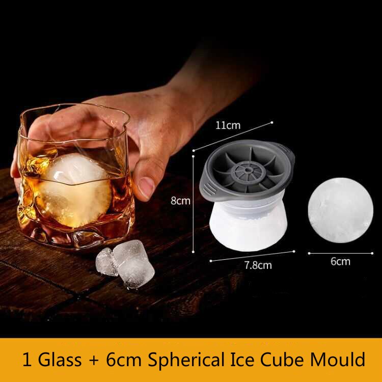 Japanese Irregular Crystal Whisky Old Fashioned Glass Free Ice Ball Mould Vodka Red Wine Tumbler Verre Whiskey XO: 1 Pcs