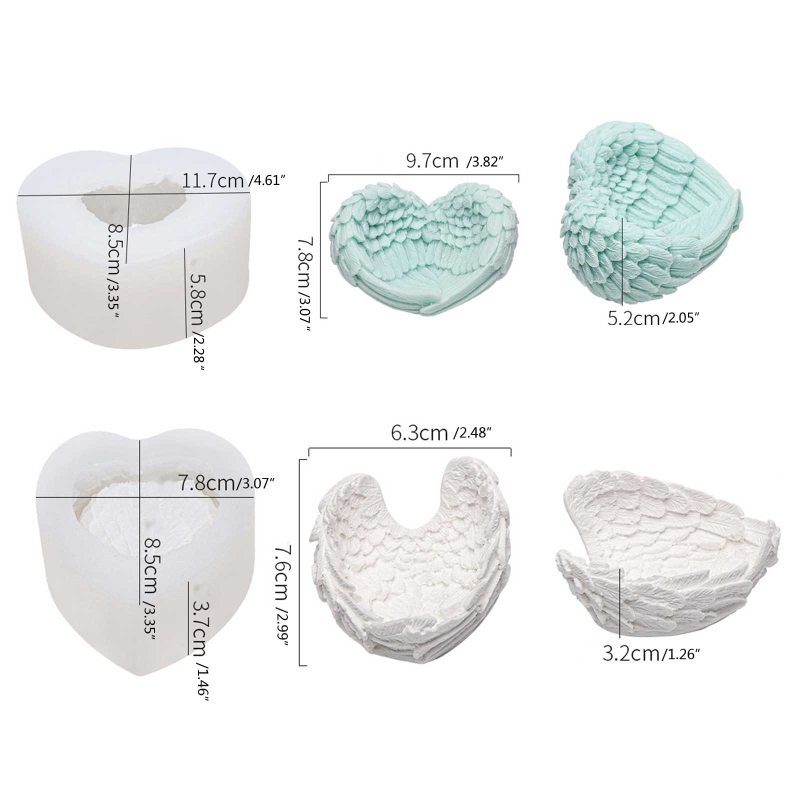 Trinket Dish Epoxy Molds Angel Wing Trinket Shaped Silicone Mold Polymer Clay