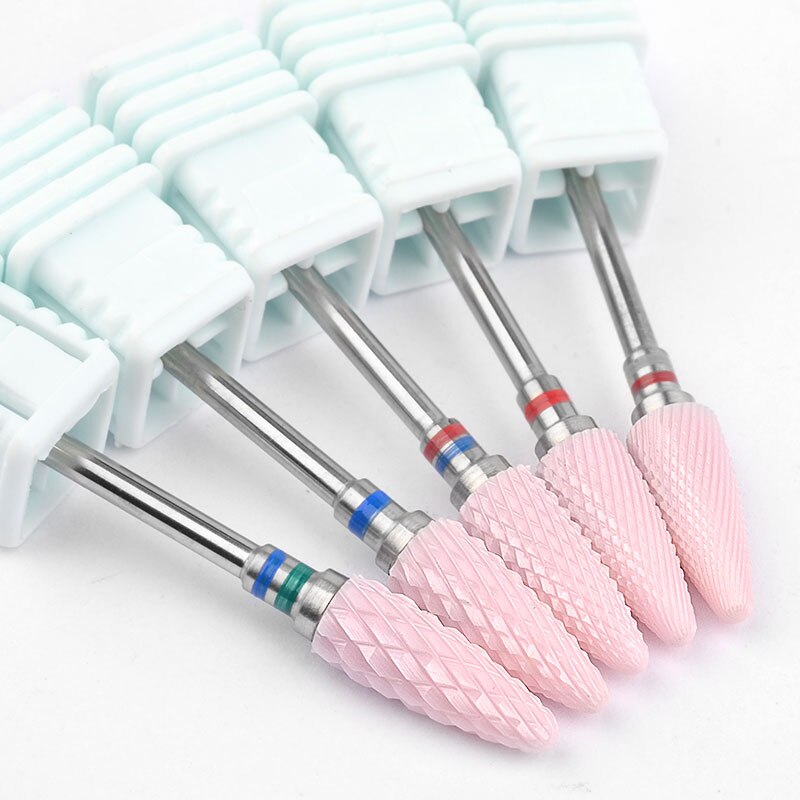 1Stck Rosa Nagel Kegel Spitze keramik Bohrer Bits Elektrische Häutchen Sauber Dreh für Manikübetreffend Pedikübetreffend Schleifen Kopf Schleifer Werkzeug