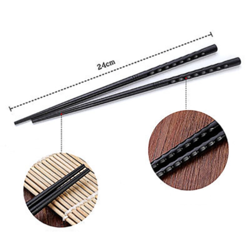 Palillo chino de plástico antideslizante para Sushi, palillos de metal, palillos chinos reutilizables, duraderos, 1 par: 1