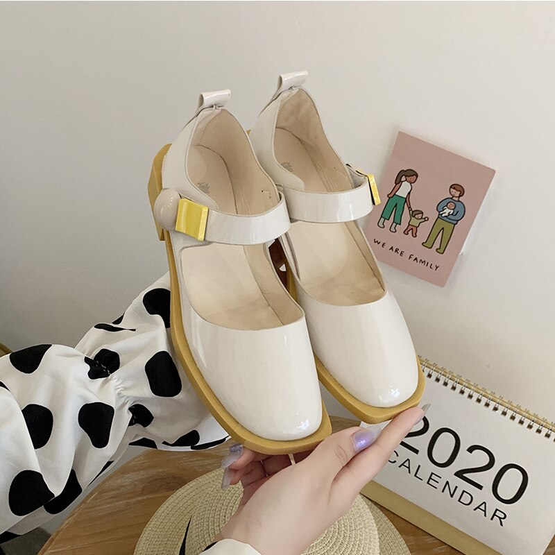 Sommar läder lägenheter kvinnor loafers komfort oxford skor kvinnor casual vit grön gul kvinna lägenheter