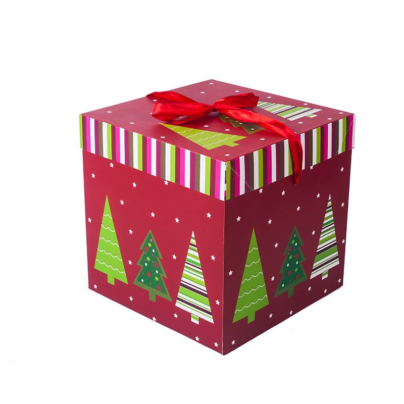 Dejlig firkantet slik æske julefest favor æsker fødselsdag dekoration holdere: C / 10cm