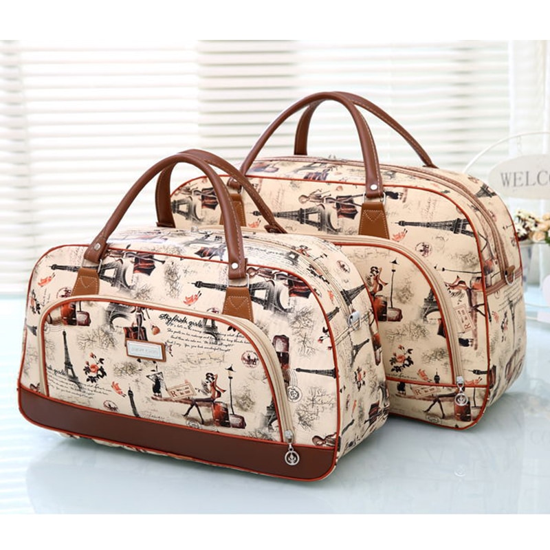 Chuwanglin Women Travel Bags Leather Large Capacity Waterproof Print Luggage Duffle Bag Casual Travelling Weekend Bags 3091450