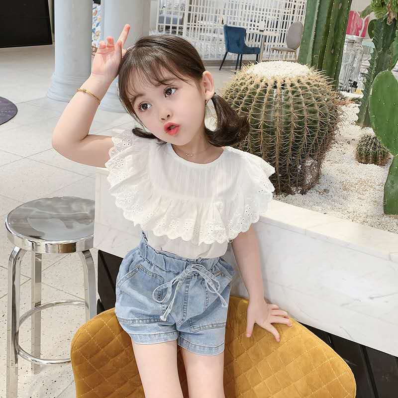 Ropa para niños ins , camisa de manga corta de verano para niñas, Camisa de algodón para bebés, camisa de manga corta con botones