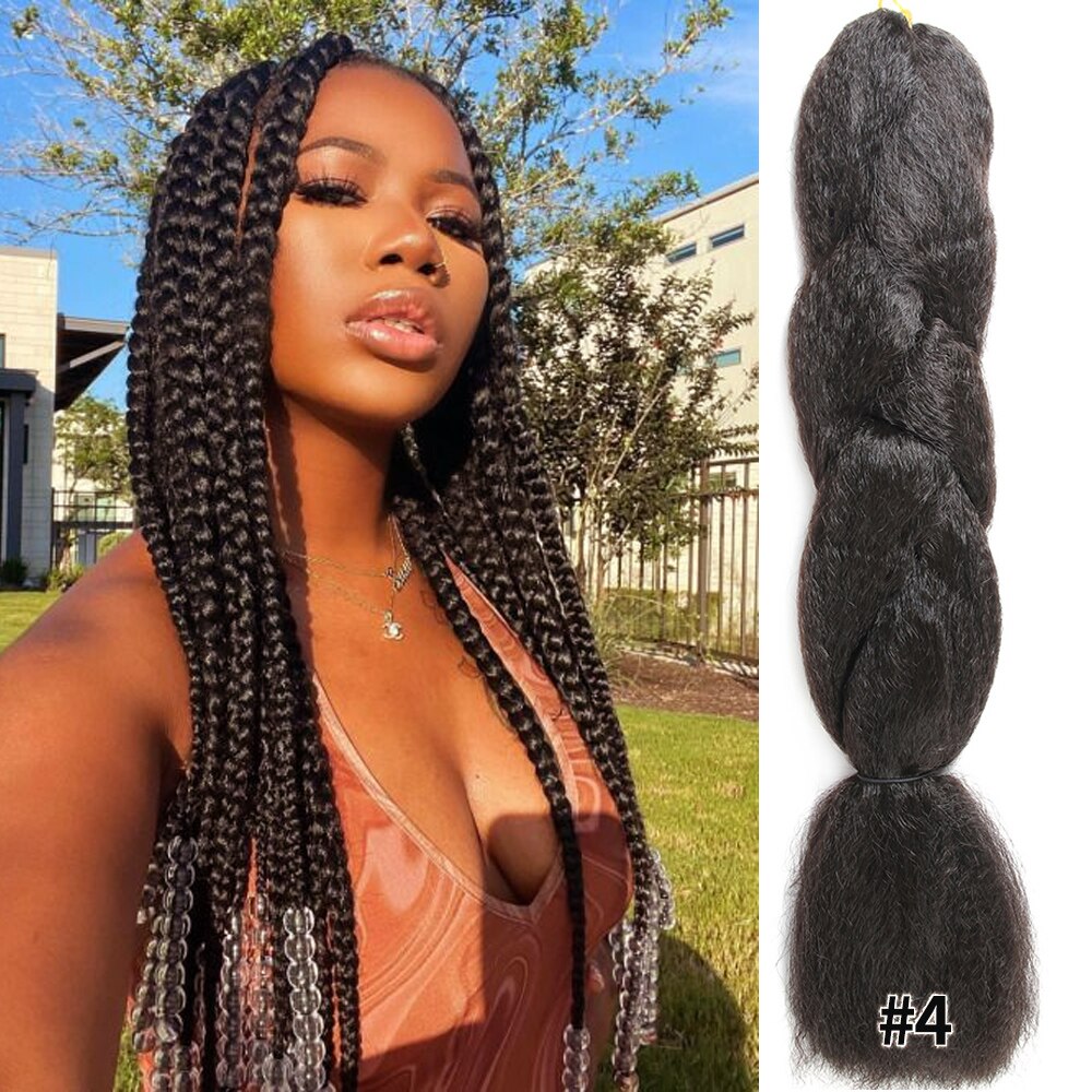 SOKU Ombre Braid Hair Jumbo Braiding Hair Extensions Box Braids High Temperature Fiber Crochet Twist Jumbo Braid For Black Women: #4