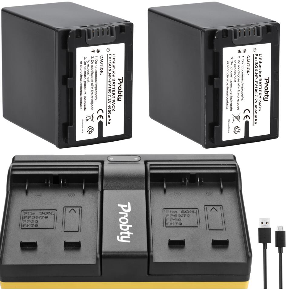 NP-FV100 bateria + ładowarka robić sony HDR-CX330 HDR-CX900 HDR-PJ810 FDR-AX100 HDR-CX130 HDR-CX150 HDR-CX300 HDR-CX305 HDR-CX350V: 2bateria abd ładowarka