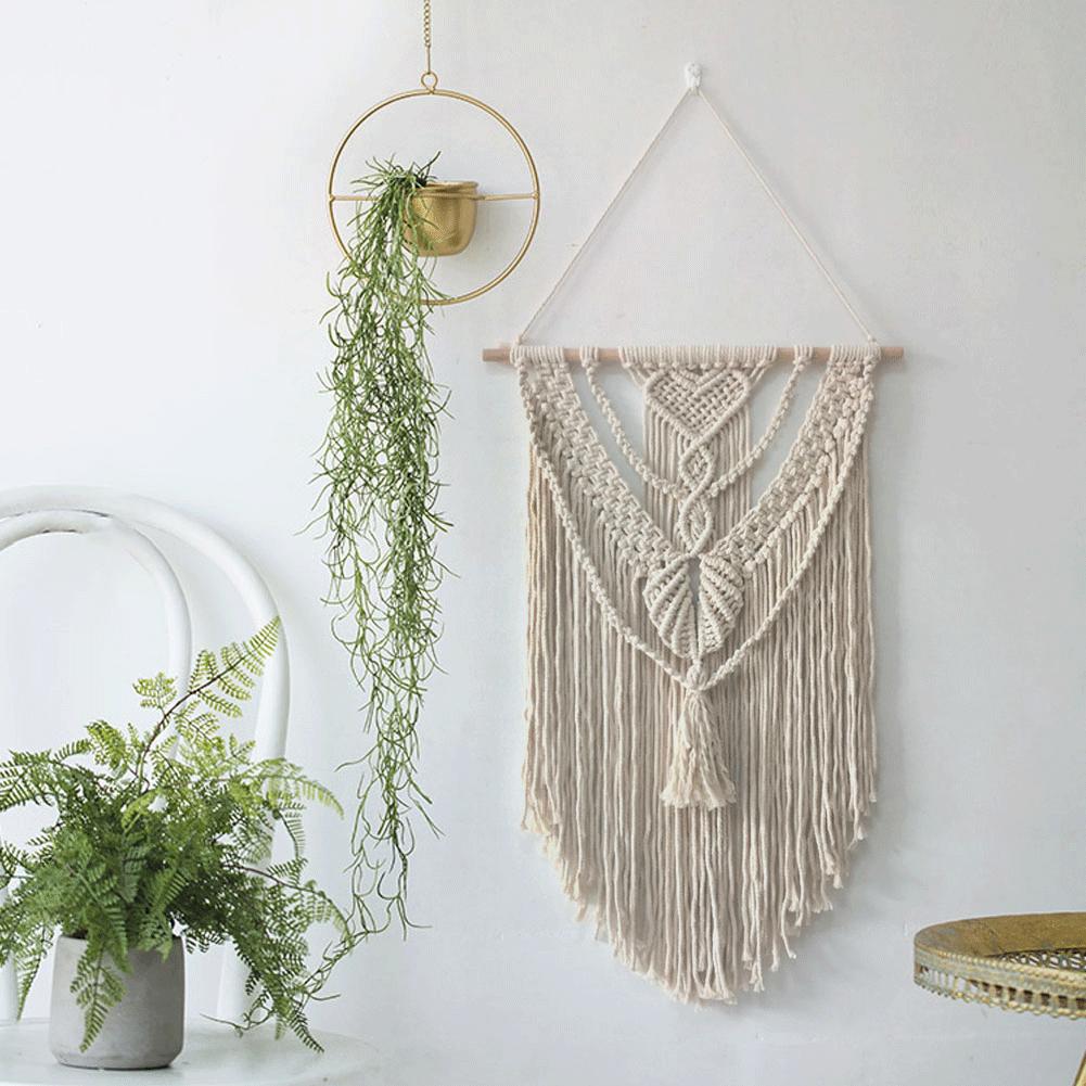 Macrame Woven Wall Hanging Chic Bohemian Home Geometric Art Decor Beautiful Apartment Dorm Room Decoration