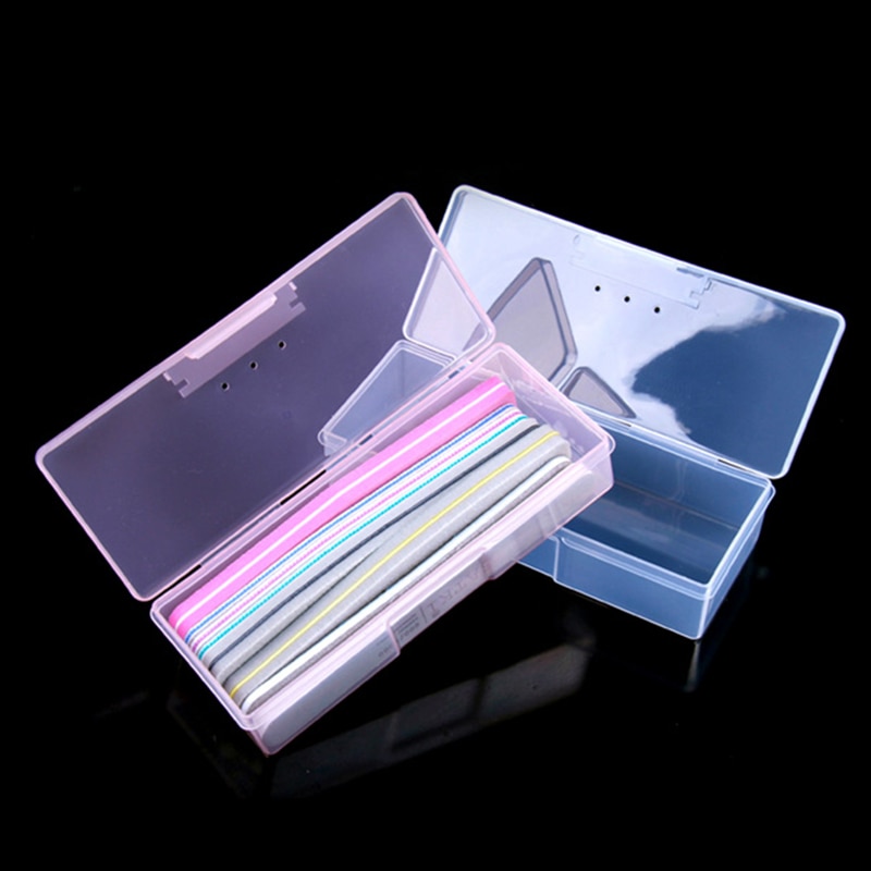 Container Box Plastic Transparent Nail Manicure Tools Storage Box Nail Dotting Drawing Pens Buffer Grinding Files Organizer Case
