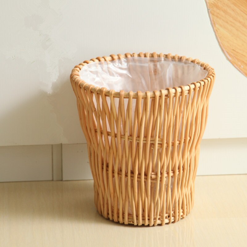 Rotan Prullenbak Wilg Huisvuilemmer Speelgoed Organizer Woonkamer Badkamer Prullenbak Home Decoratie: Wood