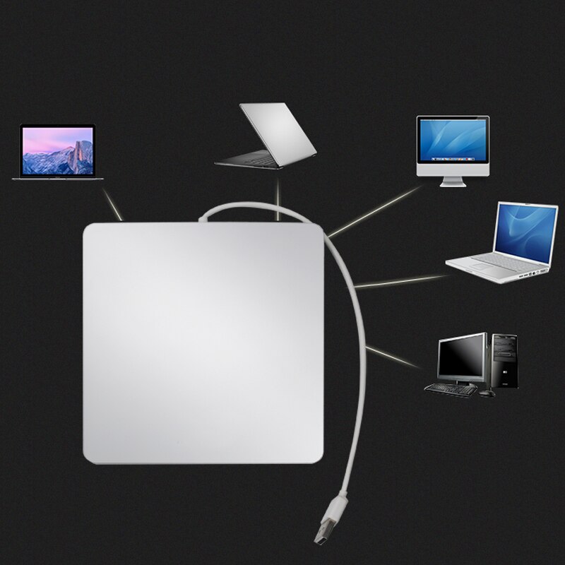 External Slot in CD DVD Drive USB 2.0 Slim Portable DVD +/-RW Writer Burner Rewriter For Macbook Pro Laptop Desktop Access