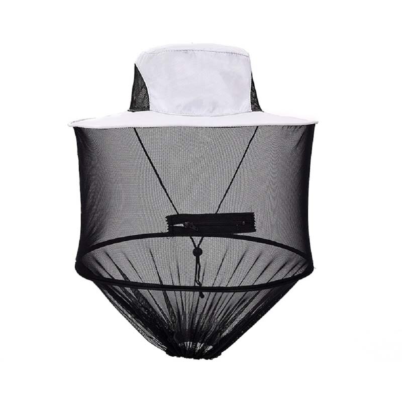Camuflaje Anti Mosquito pesca con red de malla cabeza cubierta pescador apicultura antifaz de acampada cara proteger: Gray