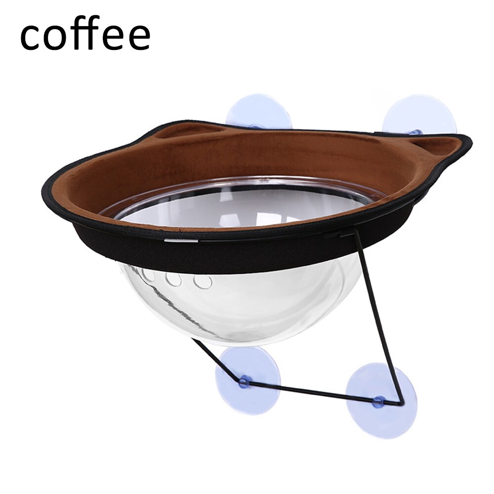 Transparent Space Capsule Cat Hammock Suction Cup Hanging Cat Sunbathing Window Sill Bed Toy Catnip Safety Pet Nest: Coffee