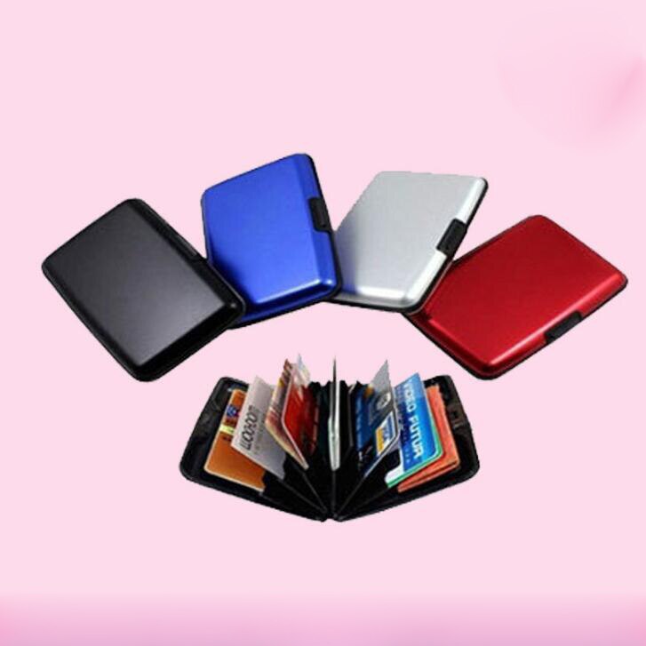 metal aluminium credit card holder pocket id card holder case wallet box antimagnetic waterproof aluminum card holder