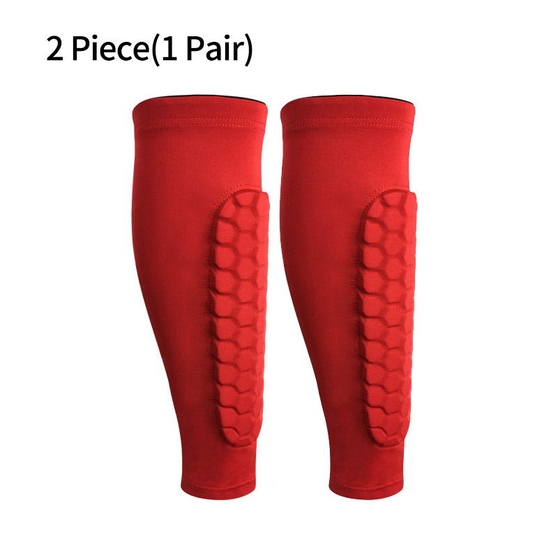 Sports Soccer Shinpads Football Kinds Socks Sleevse Shin Guards Protect Compression Shinguard Safety Protection Guard Volleyball: Red 2 pcs / M