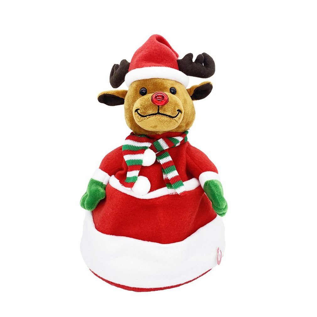 Kerstman Zingen En Dansen Kerst Elektrische Knuffel Sneeuwpop Kerst Elanden Blazen Saxofoon Zal Zingen En Dansen