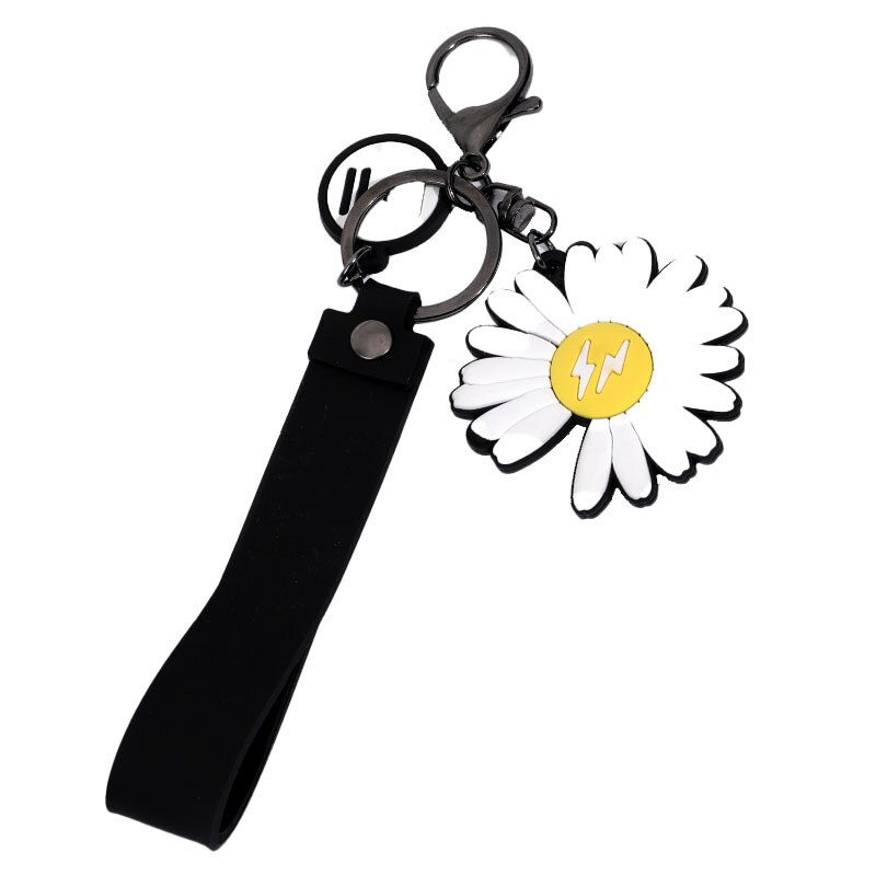 ins explosion models small canvas shoes daisy keychain men and women couples decorative bag lanyard key chain pendant: Light Green