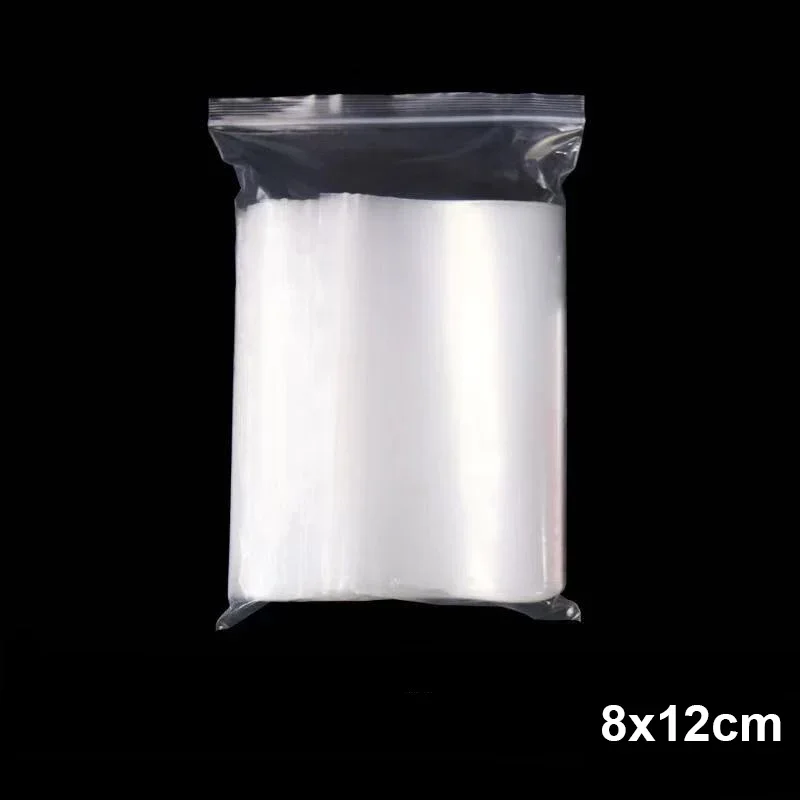 Bolsas transparentes con cremallera para alimentos, joyería, bolsa de almacenamiento al vacío, bolsa de polietileno gruesa y resellable, paquete de organización de cocina, 300/100 Uds.: XXL / Gris oscuro
