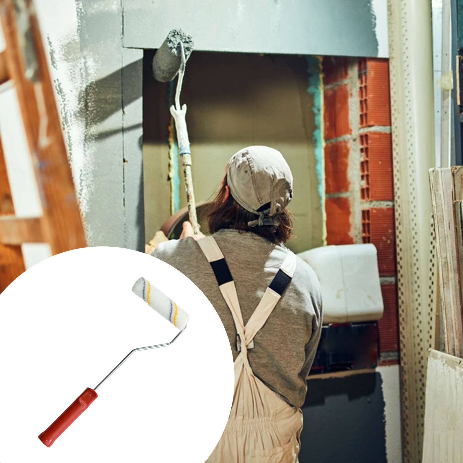 10 Uds cepillo de rodillo de pintura corte limpio mangas de rodillo de pintura herramienta de cepillo de borde de pintura de repuesto para techos de pared del hogar