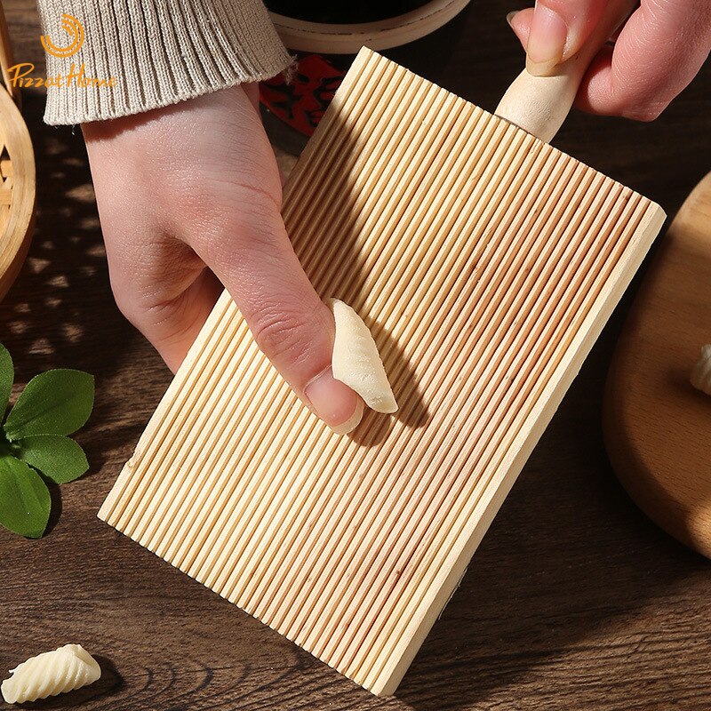 PizzAtHome Italian Pasta Board Gnocchi Macaroni Board Wooden Garganelli Board Making Noodles Butter Board Kitchen Tools