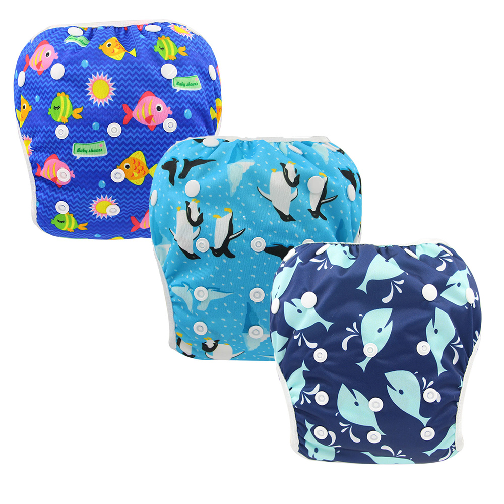 Ohbabyka – couche de bain réutilisable pour bébé et tout-petit, couche-culotte ajustable, taille unique, , de réception pour bébé, 3 paquets, nouveauté été: 697071