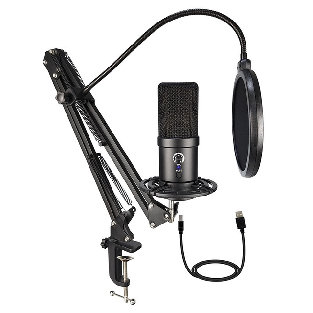 Usb Microphone 2-Piece 10FT Wired USB Device Microphone For Switch Gaming/ PS5/PS4/XBOXONE/ PC Microphone For Singing