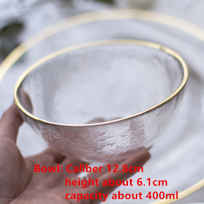 Phnom Penh talerz sałatkowy Phnom Penh szklana zastawa stołowa płyta ręcznie malowane złoty krawędzi talerz na owoce złoty talerz robić przechowywania: 54-KL2