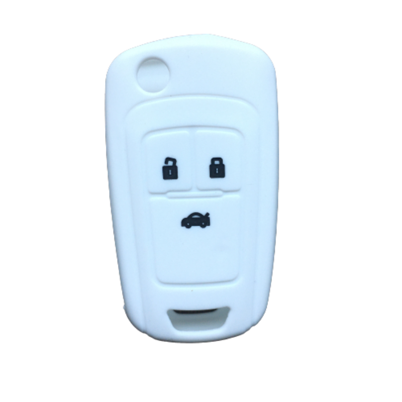 Funda de silicona para llaves de coche, cubierta de mando a distancia para OPEL, VAUXHALL, Astra J, Corsa E, Insignia, Zafira C, Buick Hideo, llave plegable: White