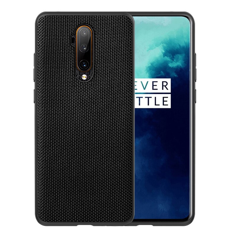 Per Oneplus 7 Pro Caso di Carbonio Texture In Pelle antiurto Ultra Sottile Della Copertura Posteriore Per Oneplus 7T Pro 6T 6 caso di Un Più Copertura Capa: For Oneplus 6 / Black