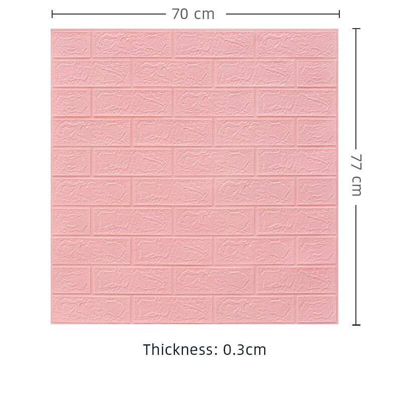 Paneles autoadhesivos 3D para pared, papel tapiz autoadhesivo, adhesivos para el salón, dormitorio, habitación de niños, papeles de ladrillo, decoración del hogar, 12 Uds.: pink
