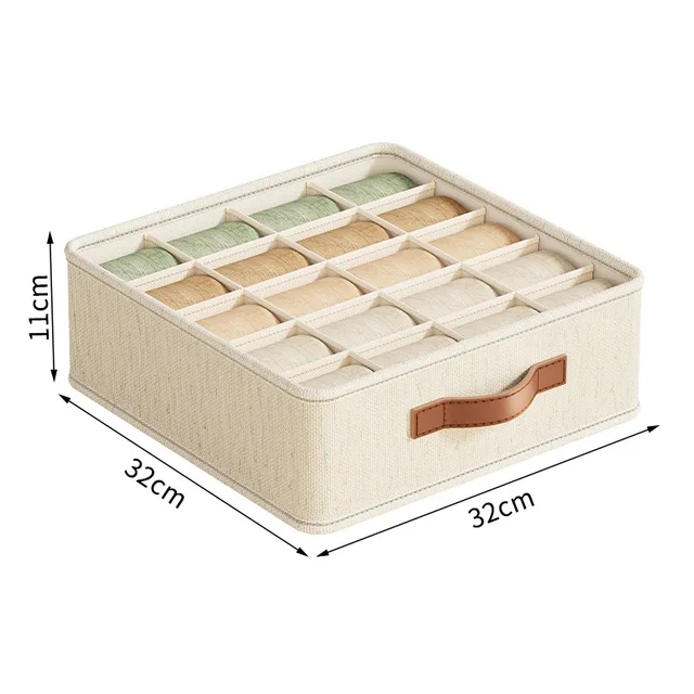 Underwear Sock Bra Storage Box Cabinet Drawer Organizer For Clothes Ties Wardrobe Clothes Socks Organiser Cabinet Separator Box:  Light Yellow
