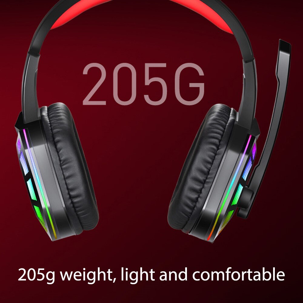 M1 Headphone Stereo 3.5mm Wired Computer Gaming Headset Soft Earmuff RGB LED Light Mic Ear Headphones for Laptop Desktop