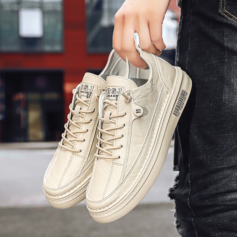 Automne hommes marche chaussures noir hommes Pu – Grandado