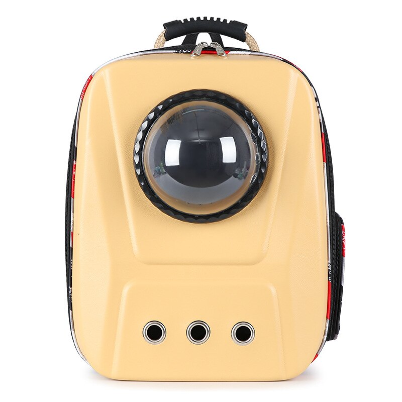 Space Capsule Astronaut Pet Cat Backpack Bubble Window for Kitty Puppy Chihuahua Small Dog Carrier Crate Outdoor Travel Bag Cave: YELLOW