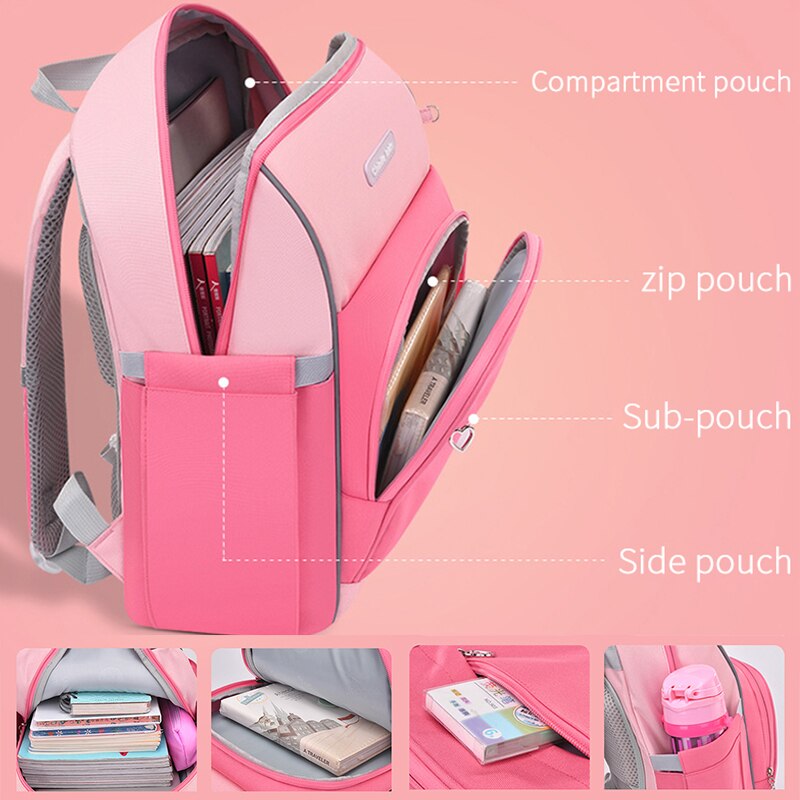 OYIXINGER Nylon Rucksack Atmungs Schul Für Primäbetreffend Studenten freundlicher Wasserdichte Junge Für Teenager Mädchen Patchwork Rucksack