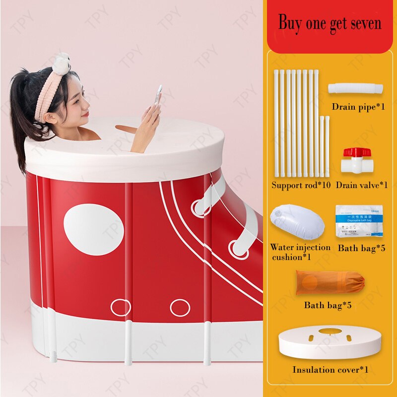 Schuh-geformten Klapp Badewanne Erwachsene Schlecht Fass Faltbare Einweichen Badewanne für Dusche Stall Haushalt Schlecht Schweiß Dampf Schlecht Fass: 1