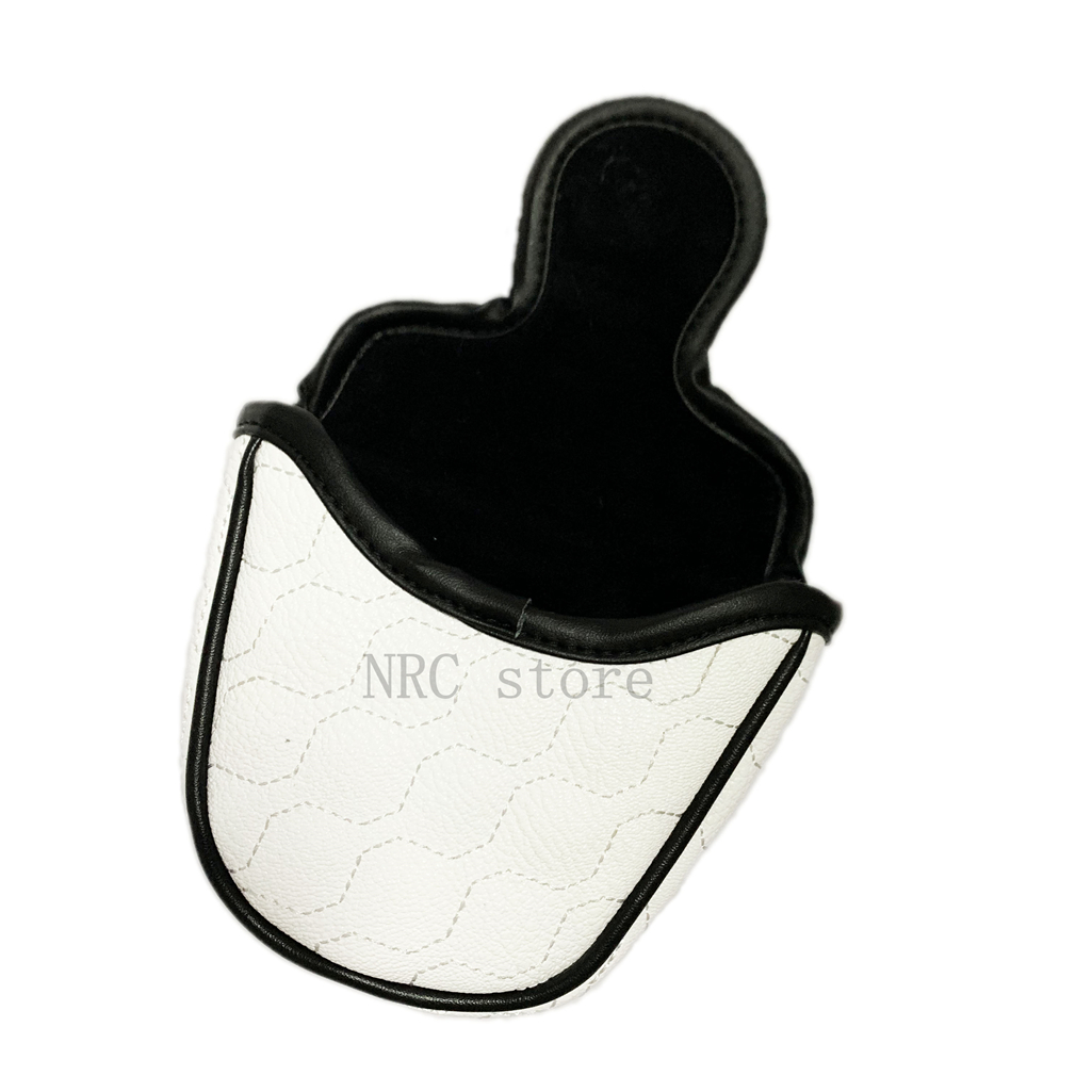 Golf Clubs Headcover Mallet Putter 1Pcs Rivet Skull Embroidery Magnetic Closure Pu Leather